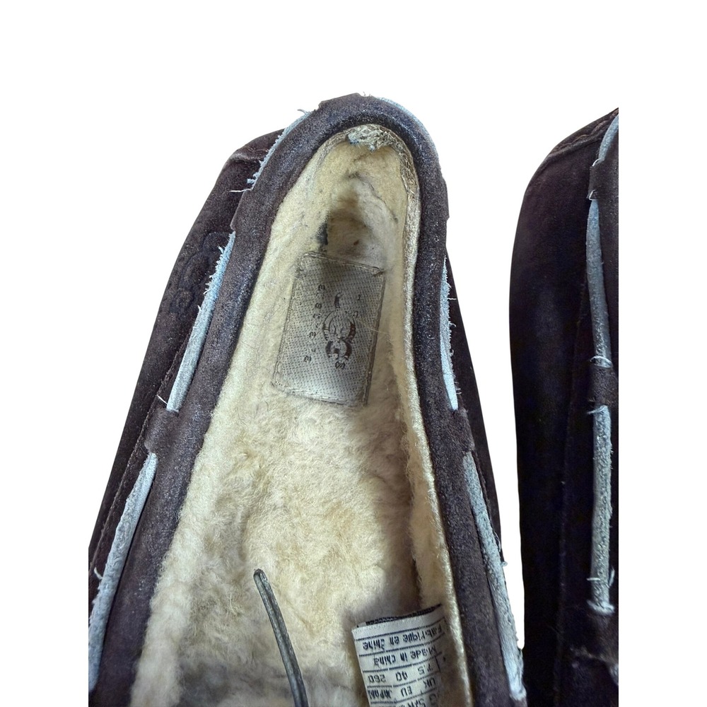 UGG Australia Dakota Espresso Brown Suede Sheepskin Moccasin Slippers Womens 9 - Picture 8 of 13